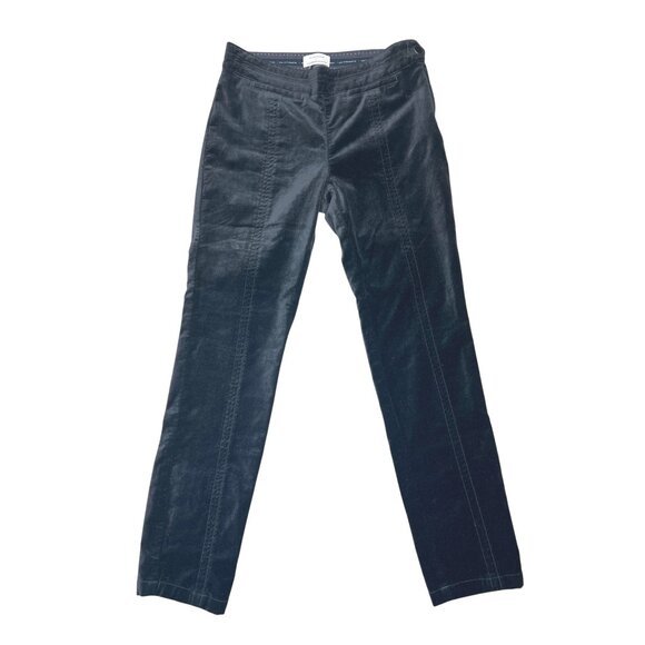 Anthropologie Black The Essential Slim Velvet Straight Pants US 0 UK 4 EU 32 - Picture 3 of 16